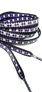 Shoelaces SKULL Purple/Black .Laces 47in
