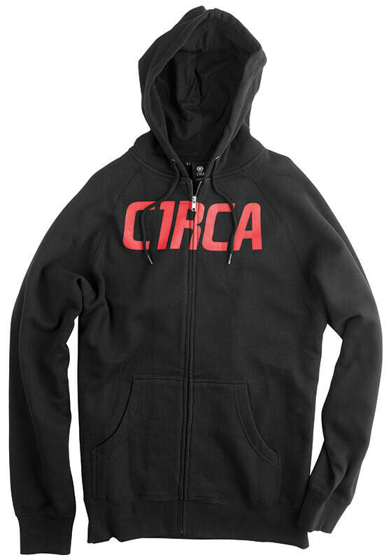 C1rca Mainline Font Black/Red-ZIP HOODIE