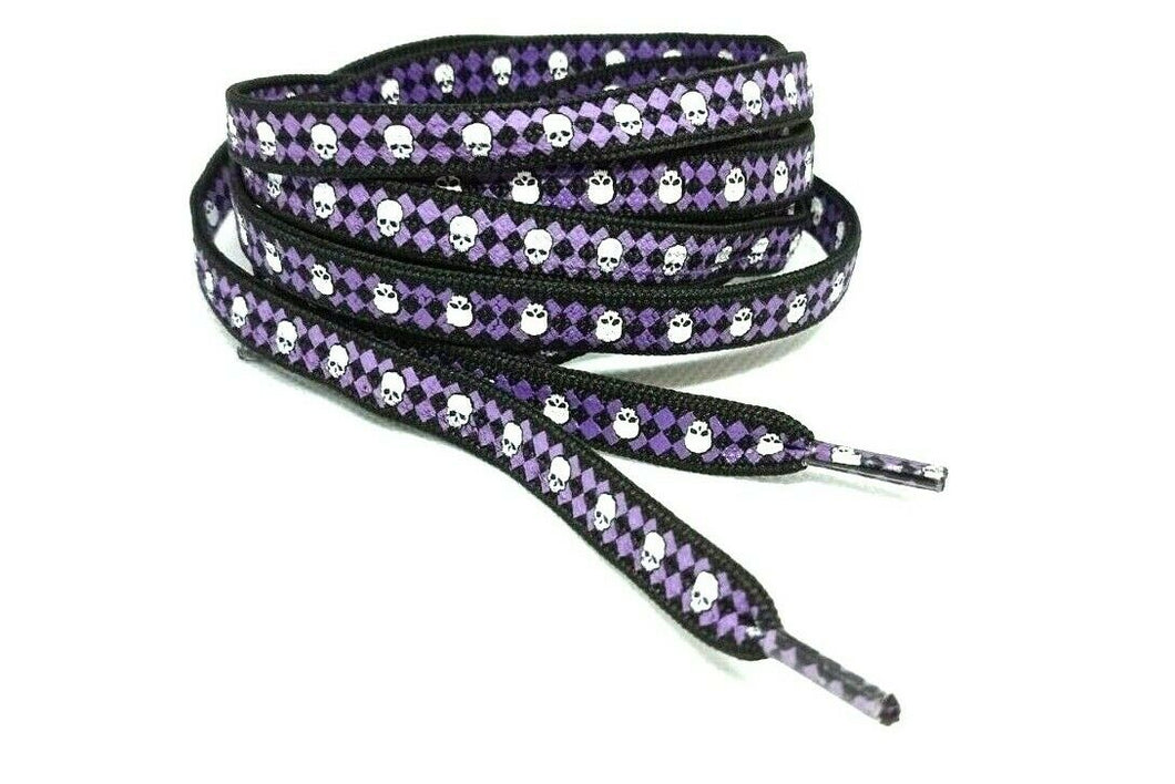 Shoelaces SKULL Purple/Black .Laces 47in