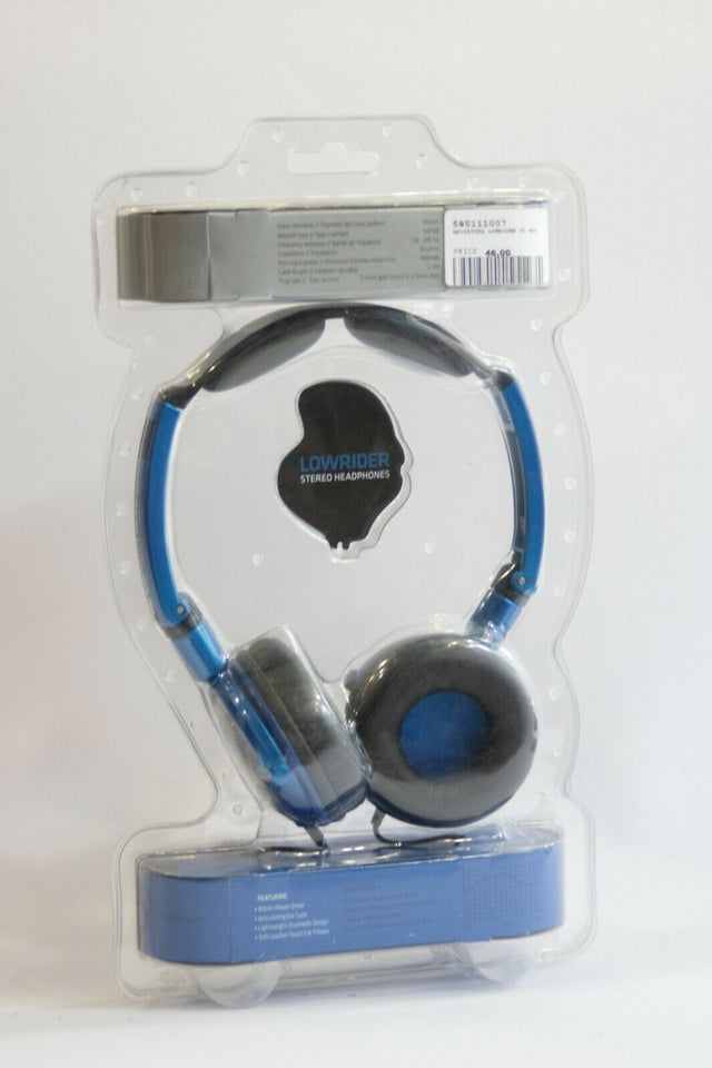 SKULLCANDY LOWRIDER HEADPHONES-BLUE METAL