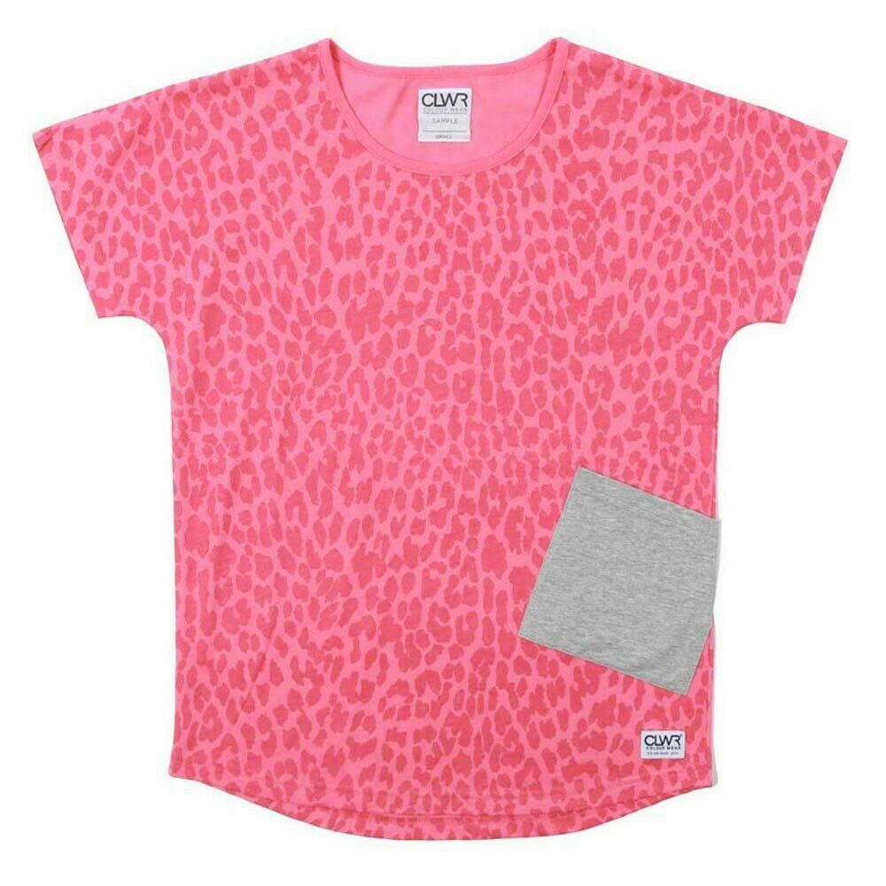 COLOUR WEAR HOLK TOP PINK LEO-WOMENS T-SHIRT