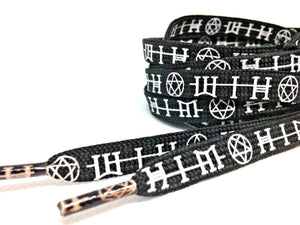 Shoelaces HIM Black and White  Laces 47in
