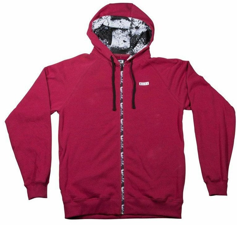 NEFF ZIPPY MAROON HOODIE -MENS-LARGE