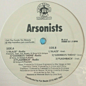 Arsonists-Blaze/Geembos Theme 12"hiphop Record
