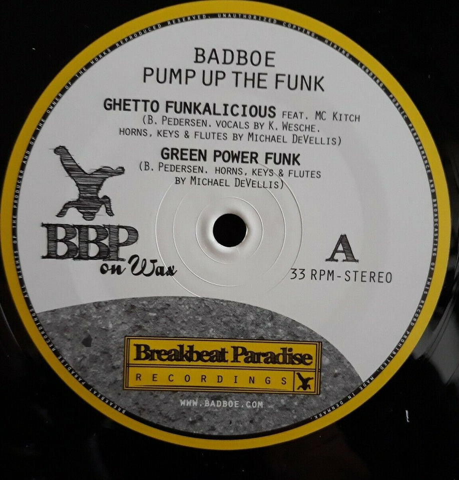 Badboe Pump Up The Funk 12" Vinyl With Tag