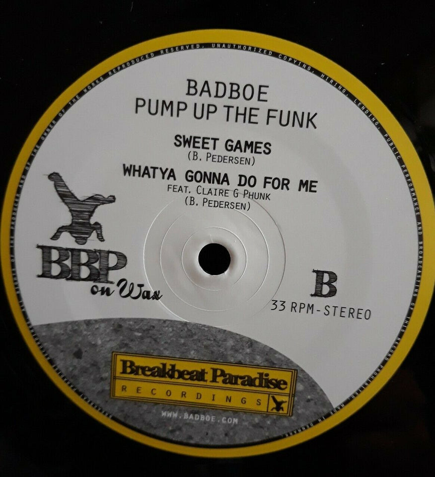 Badboe Pump Up The Funk 12" Vinyl With Tag