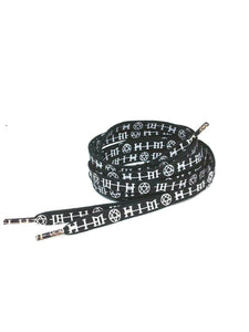 Shoelaces HIM Black and White  Laces 47in