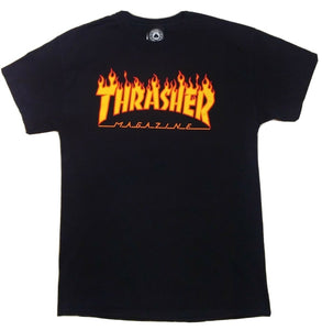 Thrasher Magazine Flame- Men's Size Large/Short Sleeve  Black